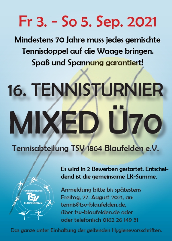 Mixed Turnier Ü70 2021