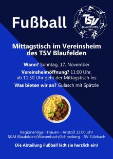 Mittagstisch im Vereinsheim